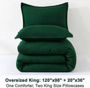 Litanika Comforters Emerald Green Oversized King Size, 3 Pieces Lightweight Solid Bedding Comforter Set, All Season Fluffy Bed Set (120x98In Comforter & 2 Pillowcases) by CozyNest Decor