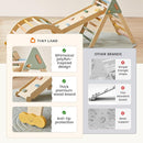 Tiny Land Pikler Triangle Set,7-in-1 Foldable Montessori Toddler Climbing Toys Indoor, Wooden Playground Jungle Gym for Kids, Climber Gift for Boys & Girls Toddler Climbing Toys (Morandi) by TinyTreasures Baby Boutique