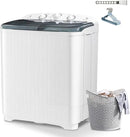 Portable Mini Twin Tub 32lbs Washing Machine With Drying Rack& 10 Hangers, 20lbs Washer & 12lbs Spinner, Small Laundry Washer with Time Control for Camping, Apartments, RV (32lbs) by CozyNest Decor