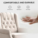 EBELLO 2 Pcs Pushback Recliner Chairs, Fabric Armchair Push Back Recliner with Rivet Decoration, Single Sofa Accent Chair for Living Room, Bedroom,Beige by CozyNest Decor