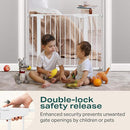 Cumbor 29.7-40.6" Baby Gate for Stairs, Mom's Choice Awards Winner-Dog Gate for Doorways, Pressure Mounted Self Closing Pet Gates for Dogs Indoor, Durable Safety Child Gate with Easy Walk Thru Door by TinyTreasures Baby Boutique