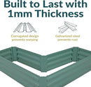 Sunnydaze Galvanized Raised Garden Bed - Metal Raised Bed for Gardening - Outdoor Planter Box for Flowers, Plants, and Vegetables - Green - 12" L-Shaped by GreenHaven Gardens