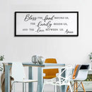 Bless the Food Before Us, the Family Beside Us, and the Love between us Framed Wall Art for Christian God Jesus Christ Prayer, 32''×12'' Positive Holy Religious Rustic Bible Verse for Dining Room by CozyNest Decor