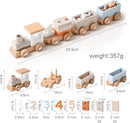 ibwaae Wooden Train Set for Baby Toys with Numbers and Blocks Train Toy 12 PCS for Toddler Boys and Girls 1 2 3 4 5 Birthday Toys by TinyTreasures Baby Boutique
