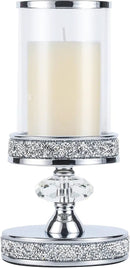 Candle Holder for Pillar Candle, Pillar Candle Holders for Wedding, Coffee Dining Table, Christmas, Table Centerpieces, Home Décor ZXC048D (1 Crystal Ball) by CozyNest Decor