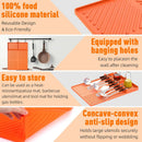 Silicone Grill Mat Compatible with Blackstone, Silicone Griddle Tools Mat with Drip Pad, Spatula Mat for Outdoor Grill Kitchen Counter (Orange) by GreenHaven Gardens
