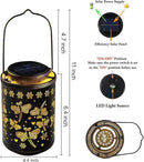 Solar Lanterns Outdoor Waterproof Dragonfly Garden Decor Gift for Women, Mom, Grandma, Hanging Metal Solar Lights for Yard, Patio, Porch, Backyard, Pathway Decoration by GreenHaven Gardens