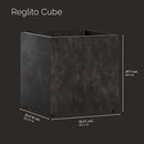 Reglito Cube Planter - 35.4 in x 35.4 in x 35.4 in - Brown Stone by GreenHaven Gardens