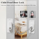 Child Proof Door Lock (2 Pack), Door Locks for Kids safety & Cat Door Latch, for Fridge Lock, Cabinet Locks, Window Locks and Baby Proofing, Strong non-marking Adhesive No Drilling (White) by TinyTreasures Baby Boutique