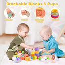Montessori Toys for Babies 6-12 Months, 8 in 1 Soft Sensory Toddler Bath Toys for Babies, Montessori for 1 Year Old by TinyTreasures Baby Boutique