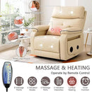 Dual Motor Power Lift Recliner Chair for Adult & Elderly, Infinite Position Lay Flat Lift Chair with Heat & Massage, Cup Holder, Lumbar Pillow, Wireless Charger, USB Ports, Leather (Beige) by CozyNest Decor