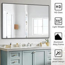 Black Bathroom Mirror, 48"X36" Rectangle Mirrors for Wall Metal Frame, Modern Vanity Wall Mirror for Bathroom Living Room, Entryway Hangs Horizontal or Vertical by CozyNest Decor