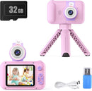 Kids Camera with Flip-up Lens for Selfie & Video, HD Digital Camera with 32GB SD Card, Ideal for 3-8 Years Old Girls Boys on Birthday Christmas Party as Gift(Pink) by TinyTreasures Baby Boutique