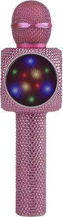 Sing-Along Bling Bluetooth Karaoke Microphone and Bluetooth Stereo Speaker All-in-One (Pink Bling) by TinyTreasures Baby Boutique