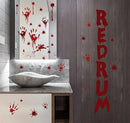 Halloween Redrum Murder Wall Decal Horror Ghost Hand Wall Decals Halloween Blood Splatter Decals Removable Peel and Stick Walls Stickers for Haunted House Party Window Decor by CozyNest Decor