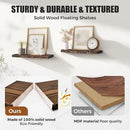 Floating Wall Shelves - 16"x6.8"x1.2" Sturdy Rustic Brown Solid Wood Shelves for Storage and Décor, Easy Installation for Living Room, Bedroom, and Kitchen - 2 Pack by CozyNest Decor