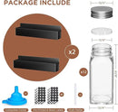2 Pack Magnetic Spice Rack with 12 Spice Jars, Spice Labels, Magnetic Spice Organizer Shelf for Refrigerator, Microwave, Seasoning Organizer for Kitchen, Spice Jars with Label and Organizer Rack by CozyNest Decor