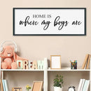 SRSZHIYUE Home Is Where My Boys Are Sign Wall Art Decor 40"×15" for Family Bedroom Large Wood Framed Wall Hanging (Black) by CozyNest Decor