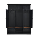 Entryway Hall Tree With Bench, 3 Top Cubbies & Bottom Storage Space by HouseOfZazla