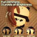 Rechargeable Cute Panda Night Light, 3 Level Dimmable Nursery Nightlight with Timer, Silicone Light Cute Animal Night Lamp for Breastfeeding Toddler Baby Kids Decor, Squishy Lamps Girls Panda Gifts by TinyTreasures Baby Boutique