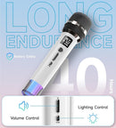 Wireless Microphones, Microphone with One-to-One Chip Connection and LED Lights, 40H Duration, 200FT Range Receiving, Volume Control Karaoke Microphone for Singing, Speech, Home Party, YouTube/TikTok by TinyTreasures Baby Boutique