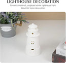 White Ceramic Lighthouse Statue Lamp - Light House Book Shelf Decor Aesthetic,Beach Themed Room Decor,Nautical Coastal Ocean Decor for Home Bedroom Bathroom Living Room by CozyNest Decor