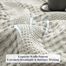 PHF Cooling Waffle Blanket Twin Size, Lightweight 60% Rayon Derived from Bamboo & 40% Cotton Breathable Blanket for Hot Sleepers, Ultra Soft and Luxury for Bed Couch and Sofa, 66"x90", Grey by CozyNest Decor