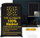 Portable Blackout Shades (118" x 57") 100% Blackout Material Temporary Blackout Blinds/Curtains for Baby Nursery, Bedroom, Window, Dorm Room, Office or Travel Use by TinyTreasures Baby Boutique