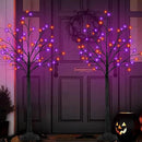 2Pack 5FT 200LED Black Halloween Tree Lights, Timer Function Lighted Black Trees with Purple and Orange Lights, Spooky Trees Light for Indoor Outdoor Halloween Decorations by CozyNest Decor