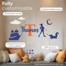 CRYPTONITE Personalized Name & Initial Tinkerbell Vinyl Wall Decals - Baby Girl Bedroom Decor - Fairy & Princess Wall Decals (B. Peter Pan) by TinyTreasures Baby Boutique