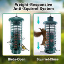 Squirrel Proof Bird Feeder Metal Mesh for Outdoors Hanging,Weight Activated Weatherproof Wild Bird Feeders with Finch Cardinal Chickadee,Large Capacity(Green) by CozyNest Decor