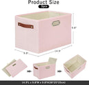 Large 3-Pack Foldable Fabric Storage Bins with Durable PU & Metal Handles, Collapsible Storage Baskets for Shelves, Home Storage, Closet Organizers, Living Room(14.9"x9.8"x9.8", Pink) by CozyNest Decor