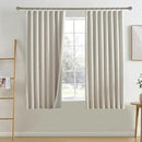RAIN CITY Natural Birch Blackout Curtains 78 Inch Long 2 Panel Set, Boho Farmhouse Linen Drapes for Bedroom Textured Hook Included 50" x 78" by CozyNest Decor