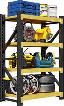 Garage Shelving Unit, 4 Tier Heavy Duty Racks, Easy Assembly, Metal Racks with Adjustable Shelves, 3000 LBS Load Capacity,for Warehouse,Basement (Black&Yellow, 19.7" D x 31.5" W x 78.7" H) by GreenHaven Gardens