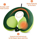 INFANZIA Kids Chin Supporting Travel Neck Pillow, Helps Support Head and Neck, Comfortably Designed for Head, Neck, and Chin Support - Gifts for Toddler/Child/Kids, Green by TinyTreasures Baby Boutique