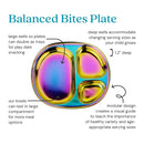 Ahimsa Stainless Steel Kids Plates - Divided Toddler Plates, Pediatrician Designed, Non Toxic Toddler Plate, BPA Free & Dishwasher Safe (Rainbow Single) by TinyTreasures Baby Boutique