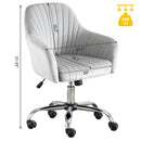 Accent chair Modern home office leisure chair with adjustable velvet height and adjustable casters (LIGHTGRAY)