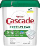 Cascade Free & Clear Dishwasher Pods, Dishwasher Detergent, Dish Detergent Soap, Lemon Essence, 47 Count by TinyTreasures Baby Boutique