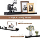 Fun Memories Picture Ledge Shelf, 24 Inch Floating Shelves Set of 2, Nursery Book Shelves for Toys Storage, Kids Bookshelf Wall Mounted for Wall Decor Books Photo Frames, Black by TinyTreasures Baby Boutique