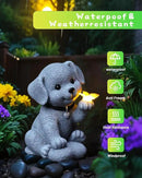 Solar Garden Statue Decor,Animal Solar Lights Outdoor Waterproof,Solar Garden Decorative Lawn Patio, Balcony, Yard Ornament Unique Housewarming Gifts (Dog Butterfly) by CozyNest Decor