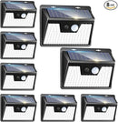 Peasur Solar Powered Lights Outdoor, 140 LED 8Pack Motion Sensor Light Outside, IP65 Waterproof Fence Security Lighting with 3 Modes for Yard Wall Garden Cool White by GreenHaven Gardens