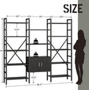 70 x70 Triple 5 Tier Book Shelf, Industrial Large Bookcase with Storage Cabinet, Tall Bookshelf with 14 Open Display Shelves Metal Frame Furniture for Living Room Bedroom Home Office Black by CozyNest Decor