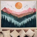 keowhsf Sunset Mountain Forest Tapestry - Large Nature Landscape Wall Hanging, Aesthetic Pine Tree Scenery Wall Art for Bedroom & Living Room Decor by CozyNest Decor