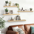 Floating Wall Shelves 4-Pack - Rustic Wood 16-inch Wooden Wall Shelves for Storage and Décor, Multi-Functional and Easy to Install for Living Room, Bedroom, and Kitchen by CozyNest Decor