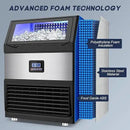 Commercial Ice Maker Machine 250LBS/24H with 75LBS Storage Bin, Stainless Steel Undercounter/Freestanding Ice Maker Machine for Home Bar Outdoor, 80PCS Ice Cubes Ice Machine, Self Cleaning by CozyNest Decor