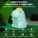 Dinosaurs Alarm Clock with Night Light for Kids with Sleep Training and Sound Machine, Rechargeable Silicone Lamp OK to Wake Clock，Cute Animal Tabletop Lamp, Perfect Sleep Companion for Boys Girls by TinyTreasures Baby Boutique