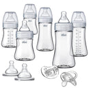 Chicco Duo Deluxe Hybrid Baby Bottle Starter Gift Set with Invinci-Glass Inside and Plastic Outside | Dishwasher, Bottle Warmer, and Electric Sterilizer Safe | Intui-Latch Nipple | Clear/Grey by TinyTreasures Baby Boutique