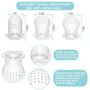 PandaEar 3 Pack Silicone Baby Fruit Food Feeder Pacifier with 3 Sizes Silicone Pouches, BPA Free Mesh Feeder for Infants by TinyTreasures Baby Boutique