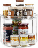 LAMU 2 Tier Lazy Susan Turntable Organizer 9.25'' Rotating Spice Rack Organization for Cabinet, Kitchen, Pantry, Countertop, Bathroom, Vanity, Medicine Cabinet Organizer, Clear by CozyNest Decor