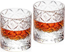 KAMMAK Crystal Whiskey Glasses Set of 2, Hand Blown 7.78oz Old Fashioned Glasses Stemless, Luxury Handcrafted Cocktail Glasses, Scotch Cup for Women, Men Gift for Rocks, Bourbon Barware, Bar by CozyNest Decor
